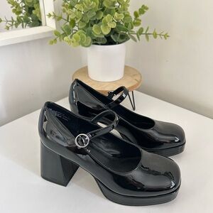 Madden girl heels size 7 new Black Leather Mary Jane Heels